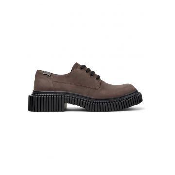 Campe - Pantofi derby de piele nabuc Pix Berlin - Maro