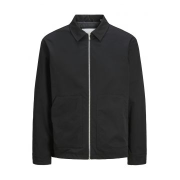 Geaca de tranzitie barbati -  fermoar - negru - poliester reciclat -
