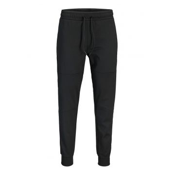 Pantaloni de trening barbati -  poliester/bumbac - negru