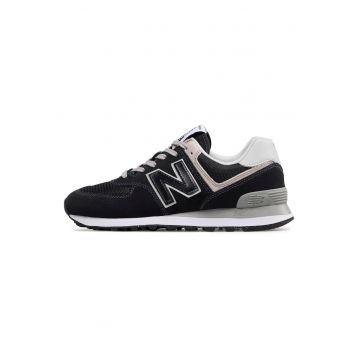 Pantofi sport barbati -  NB 574 - piele naturala si material textil - negru