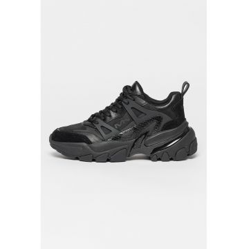 Pantofi sport cu detalii de piele Nick - Negru