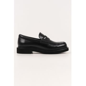 Panytofi loafer din piele cu logo discret - Negru