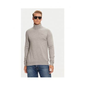Pulover slim fit cu guler inalt