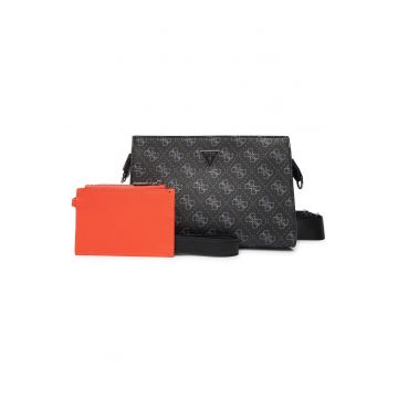 Saszetka barbati -  neagra - One Size INTL - cu banduliera si manere detasabile