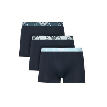 Set 3 perechi boxeri Emporio Armani - bumbac - bleumarin - 95% bumbac - 5% elastan