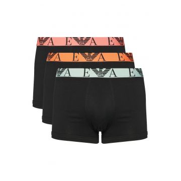 Set 3 perechi boxeri Emporio Armani - bumbac - negru - 95% bumbac - 5% elastan