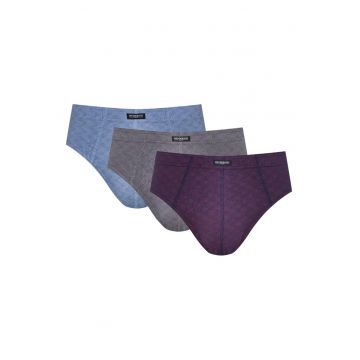 Slipi barbati  Classic set de 3 Mov - gri - Multicolor