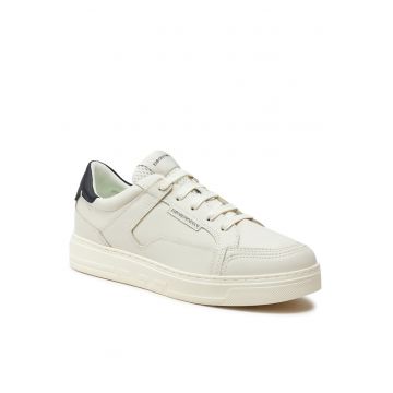 Tenisi barbati  piele naturala - alb
