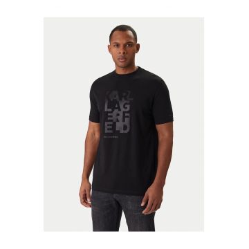 Tricou Barbatesc -  Negru - Bumbac/Elastan