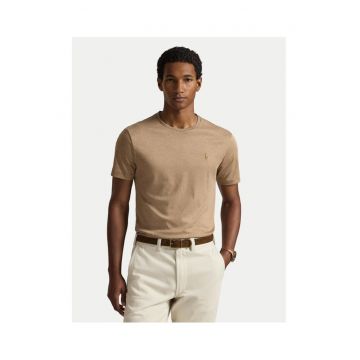 Tricou barbati -  bumbac - bej - model simplu
