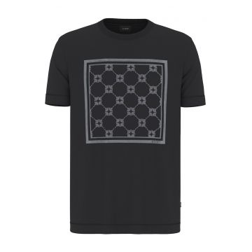 Tricou barbati  negru - material bumbac - cu model
