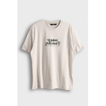 Tricou cu text - Negru/Grej