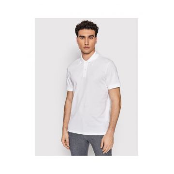 Tricou polo barbati  alb - bumbac - uni