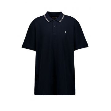 Tricou polo cu accente in dungi - Alb/Bleumarin