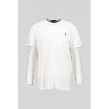 Tricou slim fit din bumbac - Alb optic