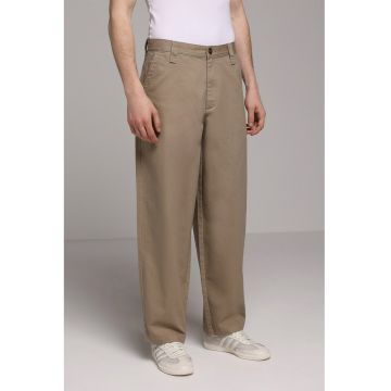 Blugi chino cu croiala ampla - Bej inchis