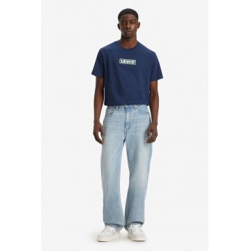 Blugi din denim cu croiala ampla Youth - Alb/Bleumarin
