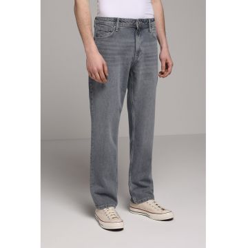 Blugi drepti relaxed fit - Gri melange