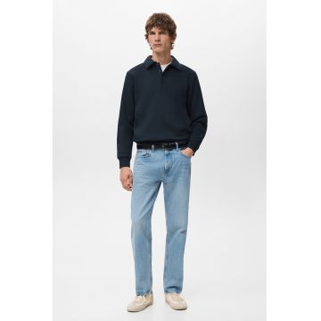 Bluza de trening polo cu croiala regular-fit - Bleumarin