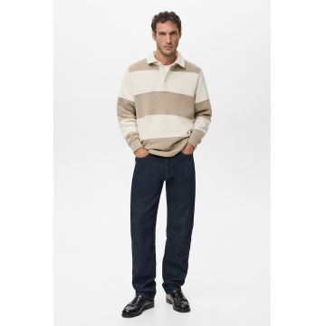 Bluza polo cu dungi - Bej
