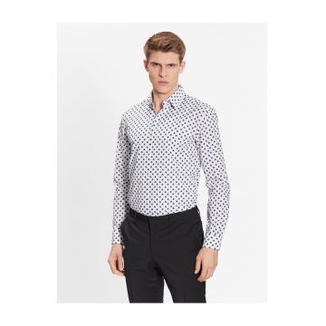 Camasa barbati  negru/ alb - bumbac