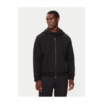 Hanorac barbati -  fermoar - negru - bumbac -