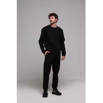 Pantaloni regular fit de trening cu buzunare - Negru