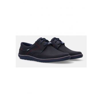 Pantofi casual din piele nabuc cu perforatii