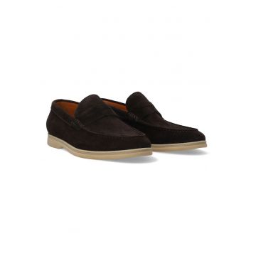 Pantofi loafer cu cusaturi laterale din piele intoarsa