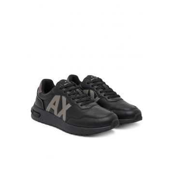 Pantofi sport barbati  negru - piele ecologica - pentru alergare