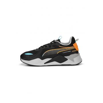 Pantofi sport de piele ecologica cu garnituri de plasa RS-X - Negru