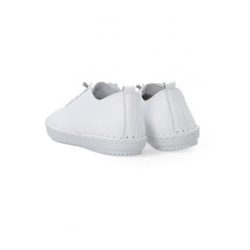 Pantofi sport din piele naturala cu sireturi elastice