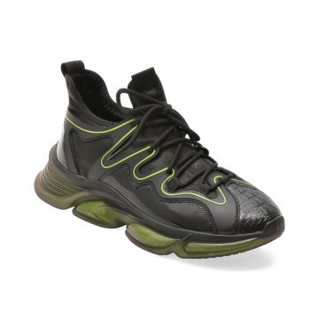 Pantofi sport OTTER negri, F700003, din piele ecologica