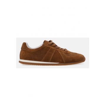 Pantofi sport uni din piele intoarsa - cu profil jos