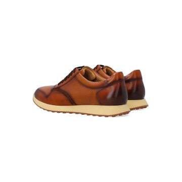 Pantofi uni din piele cu siret