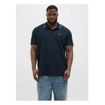 Plus Tricou polo barbati big sizes - cu logo - Regular fit - Bleumarin inchis