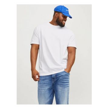 Plus Tricou simplu barbati big sizes - Bradley - decolteu la baza gatului - Alb