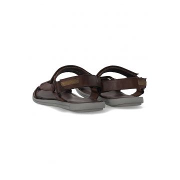Sandale cu talpa joasa din piele cu velcro