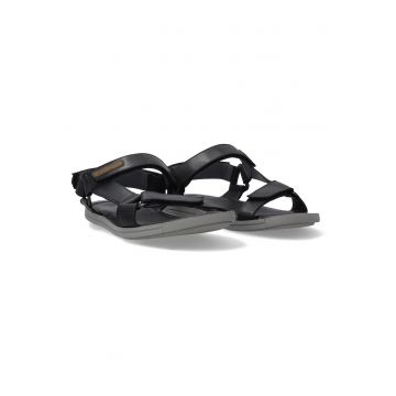 Sandale uni din piele cu velcro