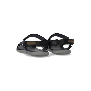 Sandale uni din piele cu velcro