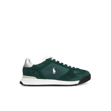 Tenisi barbati  piele naturala - verde - textil