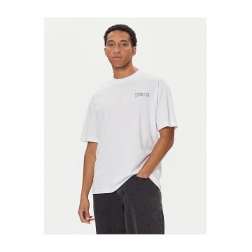 Tricou barbati  alb - bumbac - cu logo