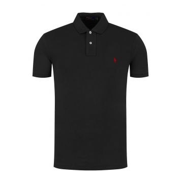 Tricou barbati -  slim fit - negru - bumbac -
