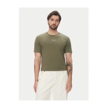 Tricou barbati  verde kaki - bumbac
