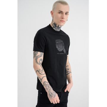 Tricou cu imprimeu logo - Negru
