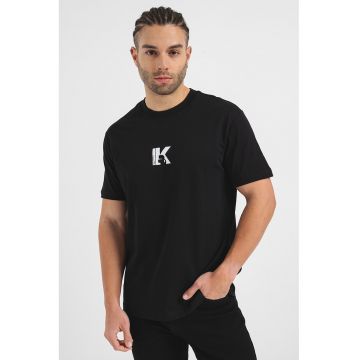 Tricou de bumbac organic - Negru/Alb optic