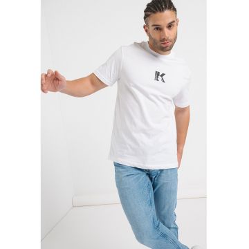 Tricou de bumbac organic - Negru stins/Alb optic