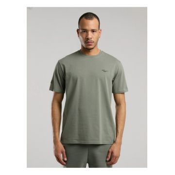 Tricou din amestec de bumbac cu detaliu logo - Kaki - Kaki