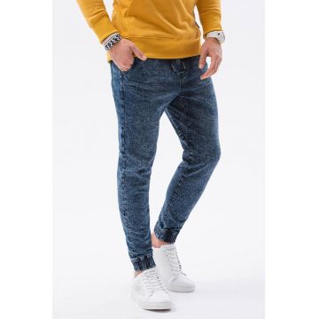 Pantaloni jogger slim fit din denim Pantaloni jogger slim fit din denim