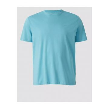 Big Sizes Tricou barbati big sizes - din bumbac - cu decolteu la baza gatului - Turcoaz deschis